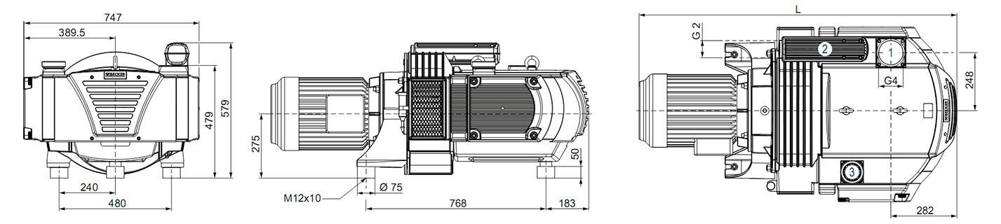 Габаритные размеры (чертеж) Becker DTLF 2.400