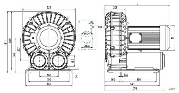 Габаритные размеры (чертеж) Becker SV 1100/1 7.5