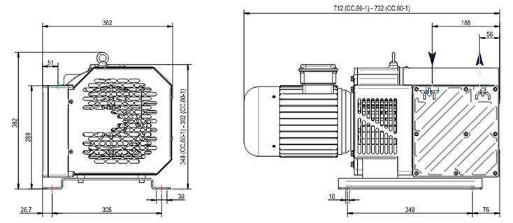 Габаритные размеры (чертеж) DVP CC.60-1