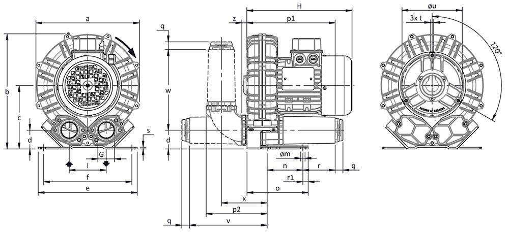 Габаритные размеры (чертеж) FPZ SCL K03 MS 0.55