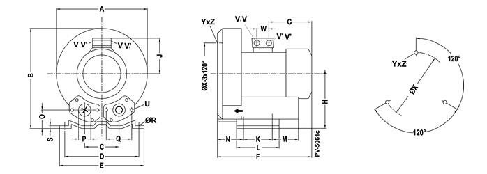 Габаритные размеры (чертеж) VARP Alpha 345x125